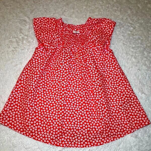 Girls red polka dot blouse with cap sleeves